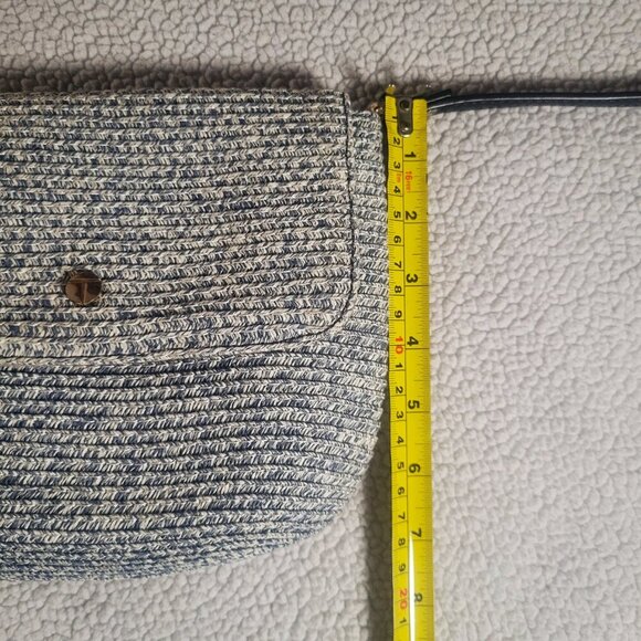 Talbots Packable Paper-Straw Crossbody Bag in Blue /White - Adjustable Strap - Picture 11 of 13